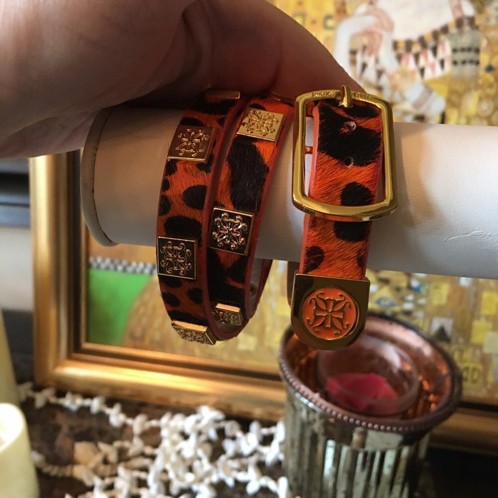 2 ORANGE Fur Rustic Cuffs!
